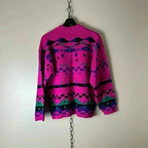 Vintage Asseritf  Abstract Patterned Pullover Sweater Medium - Picture 2 of 4